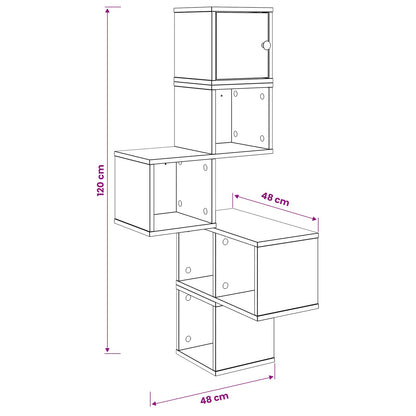 Wall Corner Shelf Sonoma Oak 48 x 48 x 120 cm Engineered Wood