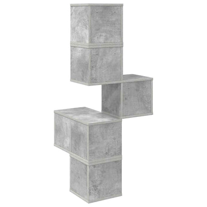Wall Corner Shelf Concrete Grey 48 x 48 x 120 cm
