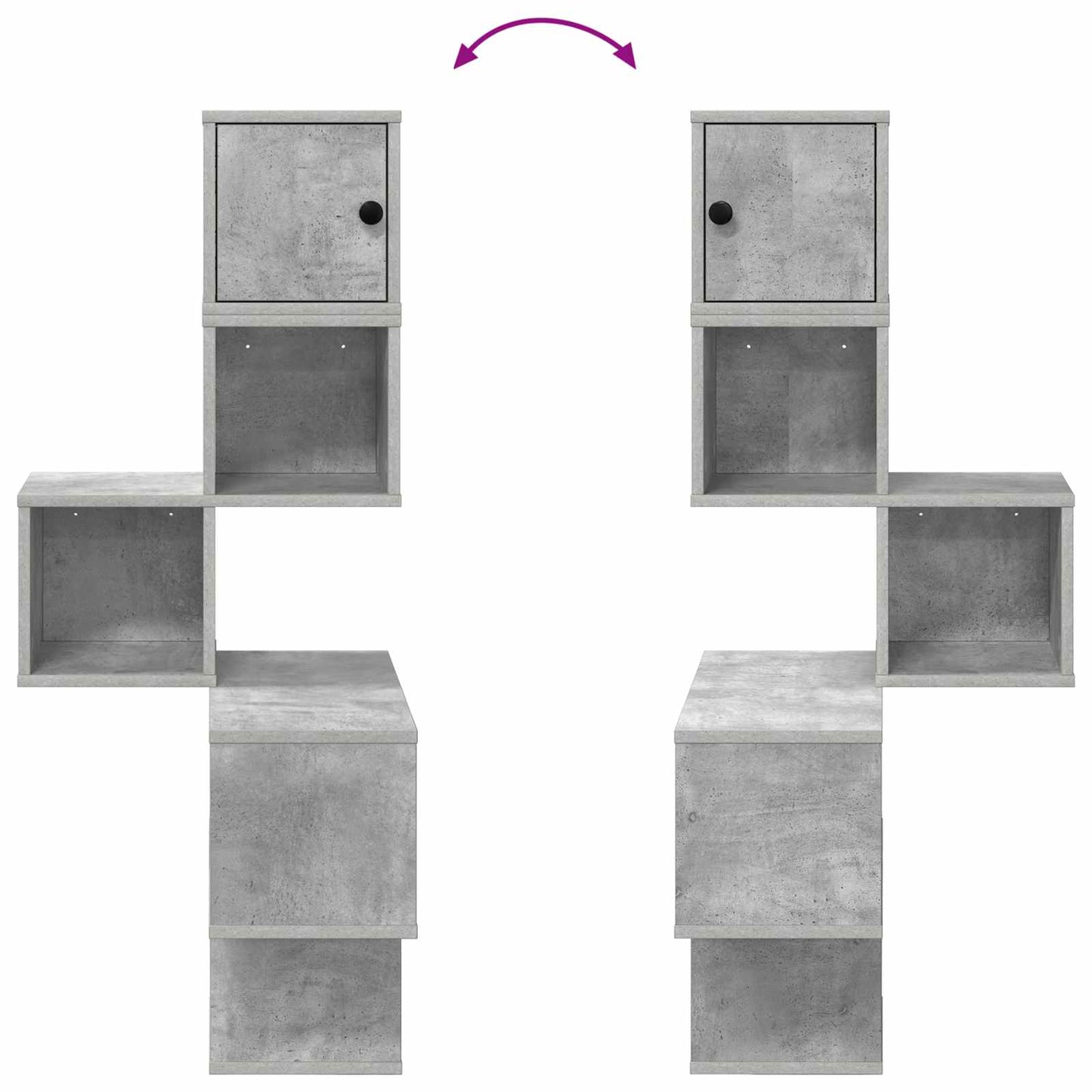 Wall Corner Shelf Concrete Grey 48 x 48 x 120 cm