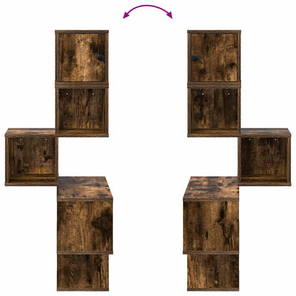Wall Corner Shelf Smoked Oak 48 x 48 x 120 cm Engineered Wood