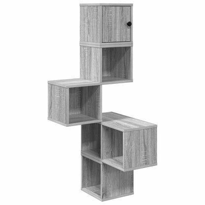 Wall Corner Shelf Grey Sonoma 48 x 48 x 120 cm Engineered Wood