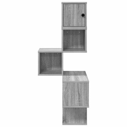 Wall Corner Shelf Grey Sonoma 48 x 48 x 120 cm Engineered Wood