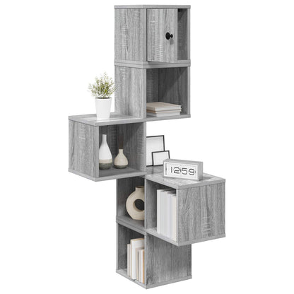 Wall Corner Shelf Grey Sonoma 48 x 48 x 120 cm Engineered Wood