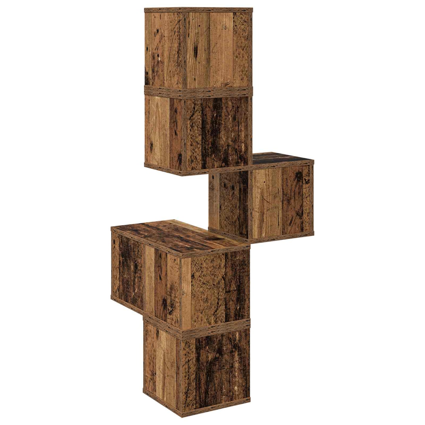 Wall Corner Shelf Old Wood 48 x 48 x 120 cm Engineered Wood