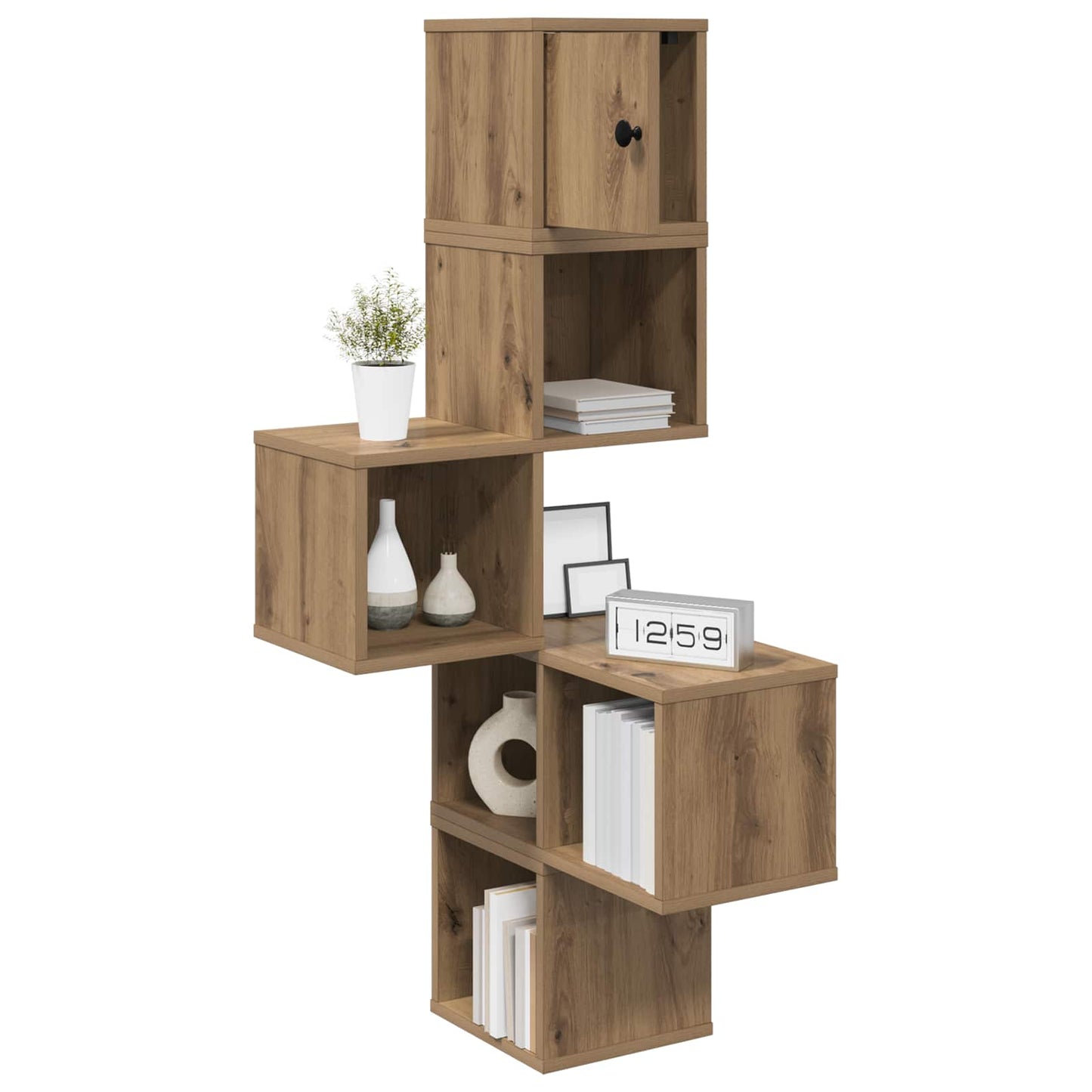 Wall Corner Shelf Artisan Oak 48 x 48 x 120 cm Engineered Wood