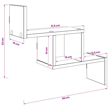 Wall Shelf White 48 x 15 x 42 cm Engineered Wood