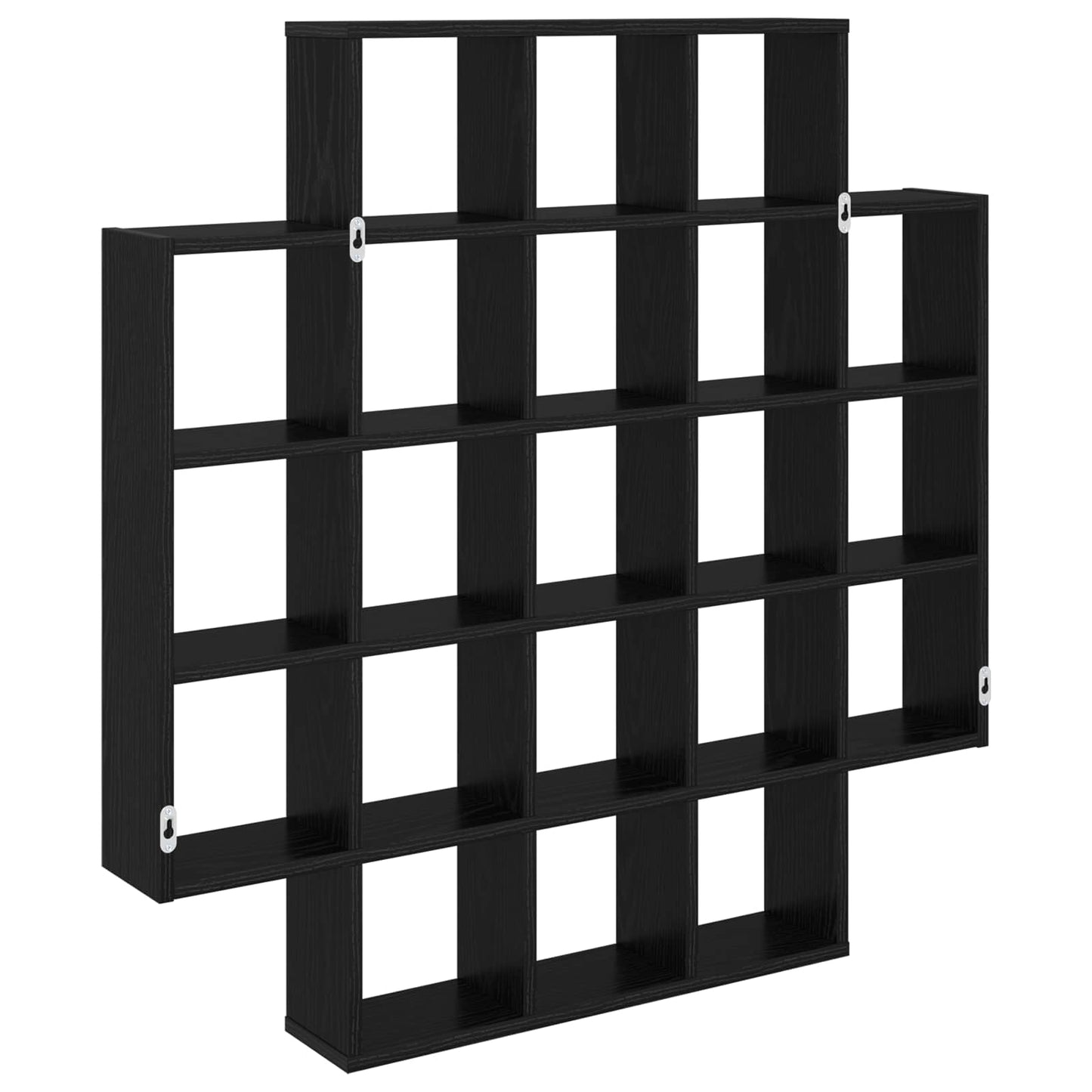 Wall Shelf Black Oak 100 x 13 x 100 cm Engineered Wood