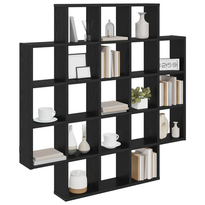 Wall Shelf Black Oak 100 x 13 x 100 cm Engineered Wood