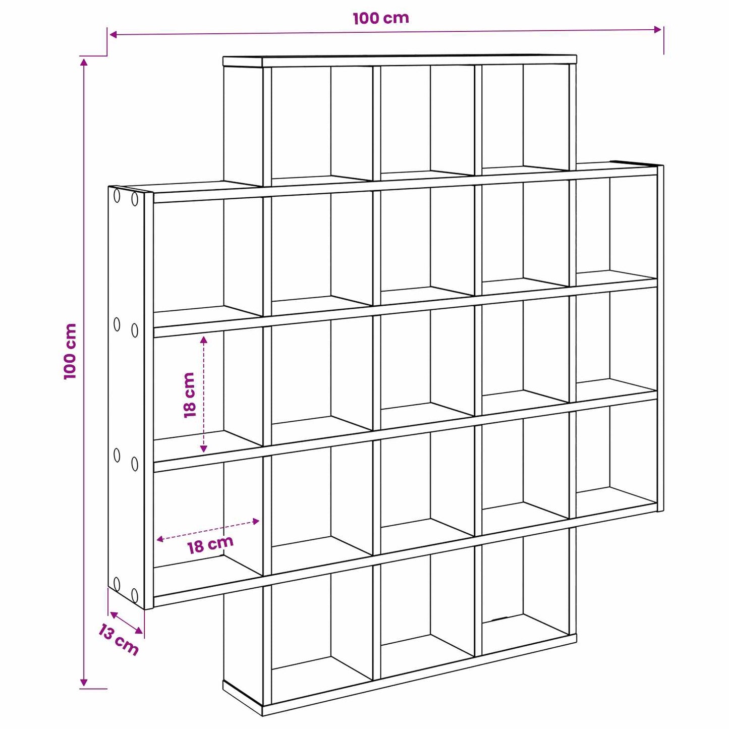 Wall Shelf Concrete Grey 100 x 13 x 100 cm Engineered Wood