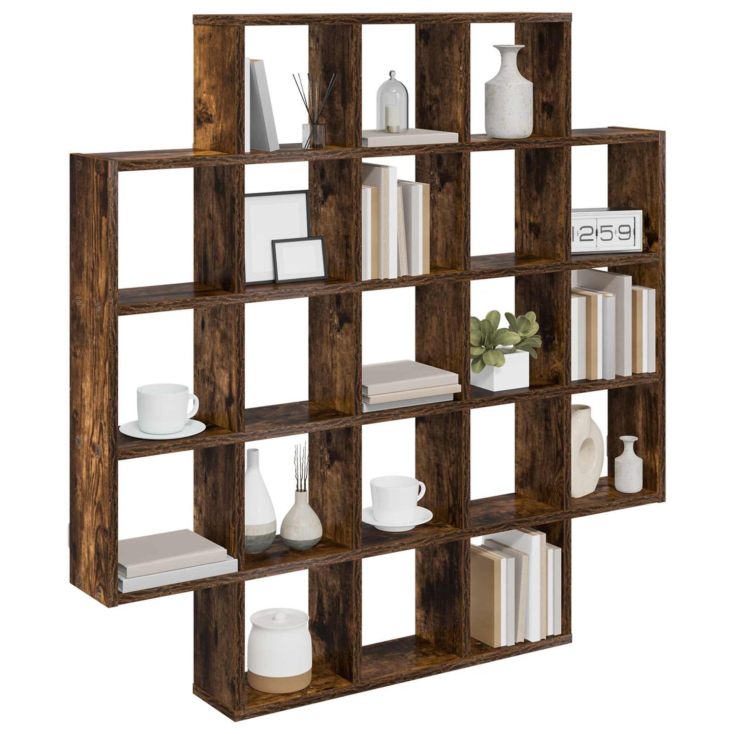 Wall Shelf Smoked Oak 100 x 13 x 100 cm Engineered Wood