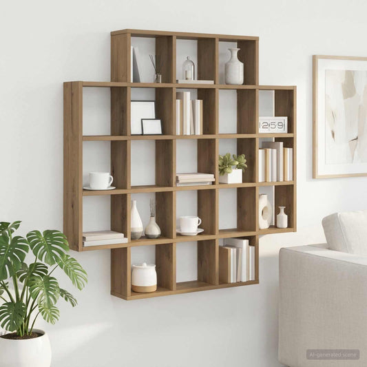 Wall Shelf Artisan Oak 100 x 13 x 100 cm Engineered Wood