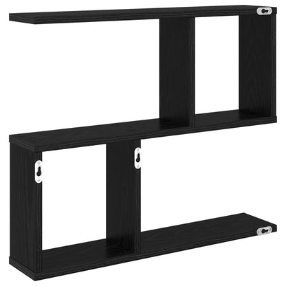 Wall Shelf Black Oak 60 x 12 x 50.5 cm Engineered Wood
