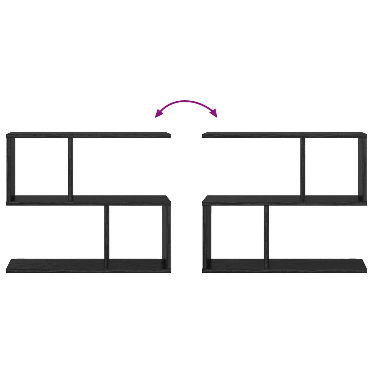 Wall Shelf Black Oak 60 x 12 x 50.5 cm Engineered Wood