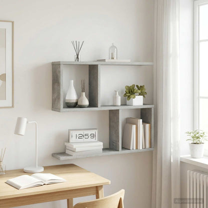 Wall Shelf Concrete Grey 60 x 12 x 50.5 cm Engineered Wood