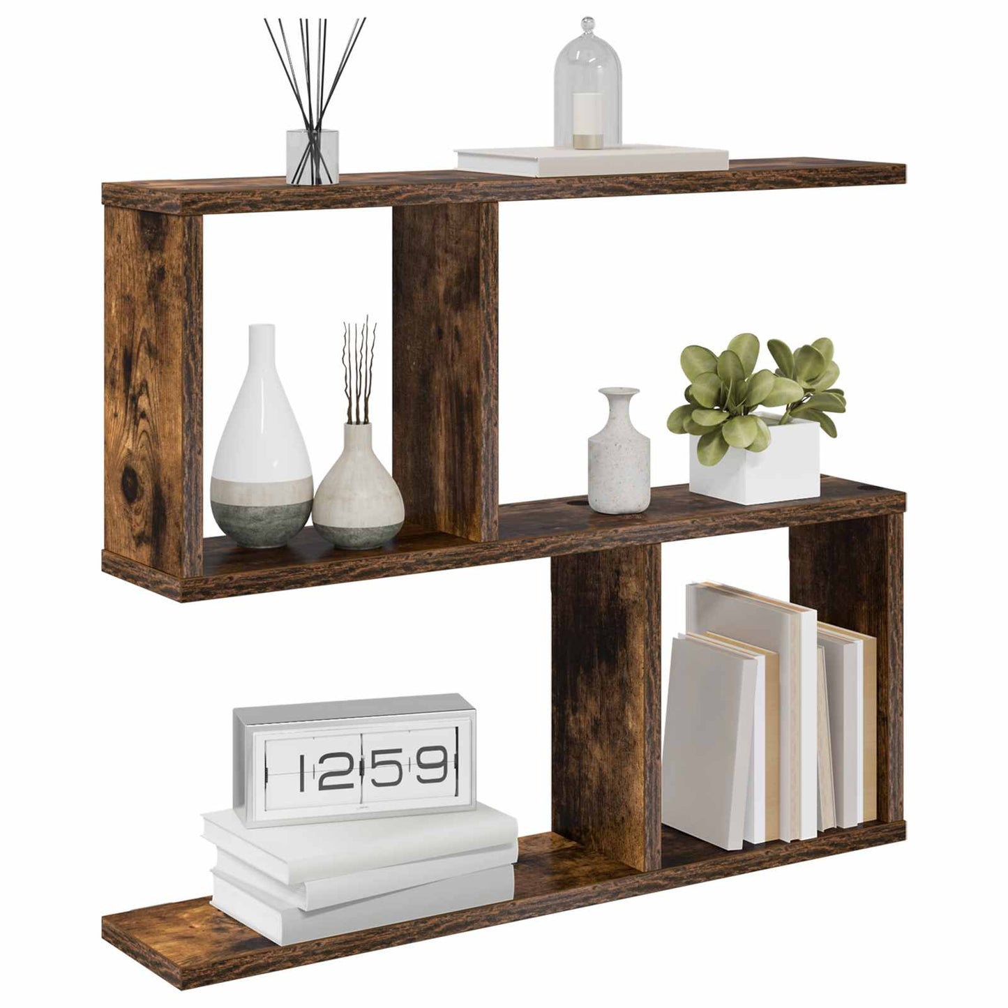 Wall Shelf Smoked Oak 60 x 12 x 50.5 cm Engineered Wood