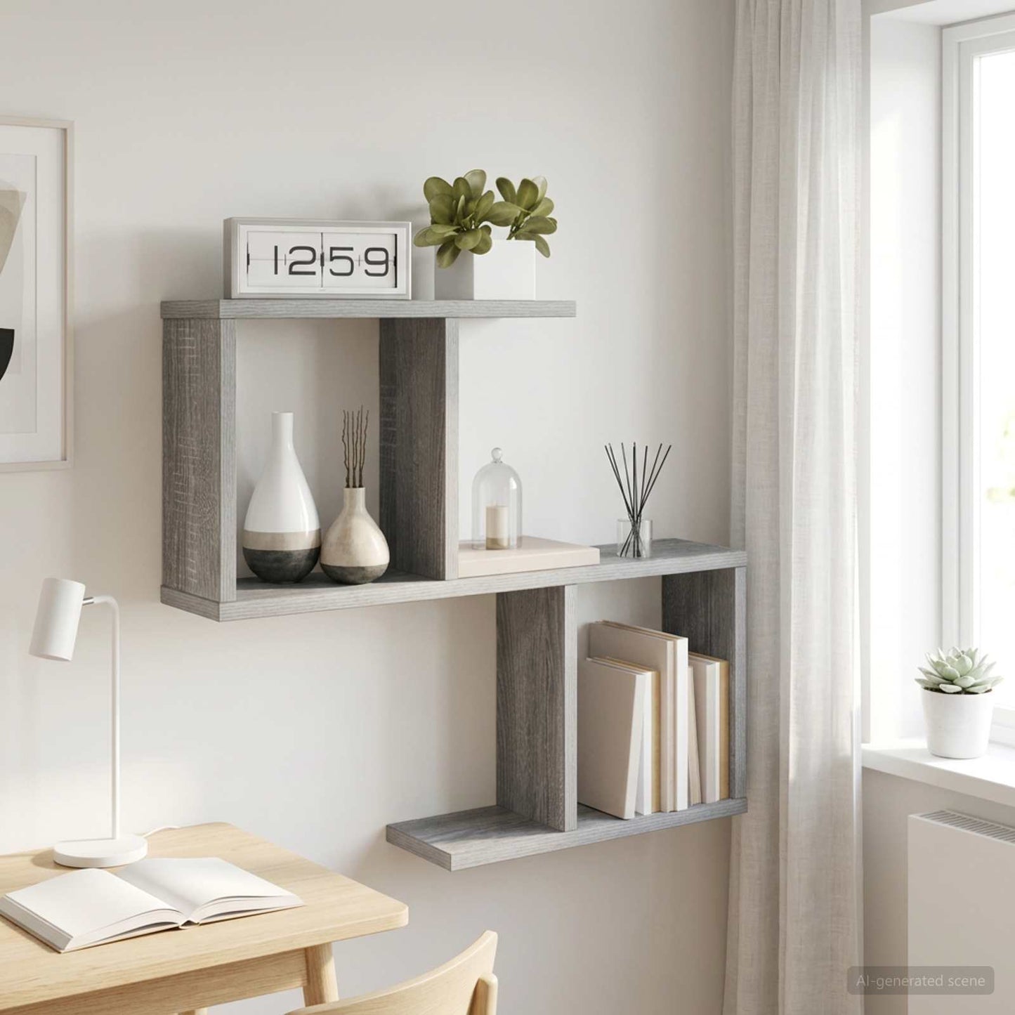 Wall Shelf Grey Sonoma 60 x 12 x 50.5 cm Engineered Wood