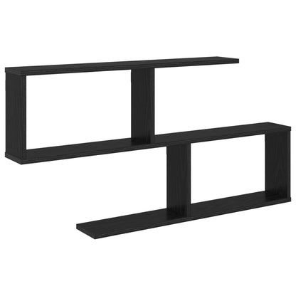 Wall Shelf Black Oak 100 x 12 x 50.5 cm Engineered Wood
