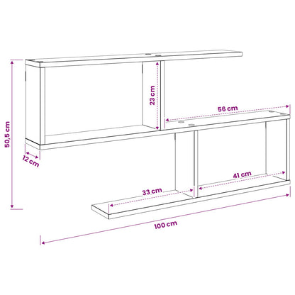 Wall Shelf Sonoma Oak 100 x 12 x 50.5 cm Engineered Wood