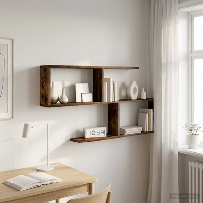 Wall Shelf Smoked Oak 100 x 12 x 50.5 cm Engineered Wood