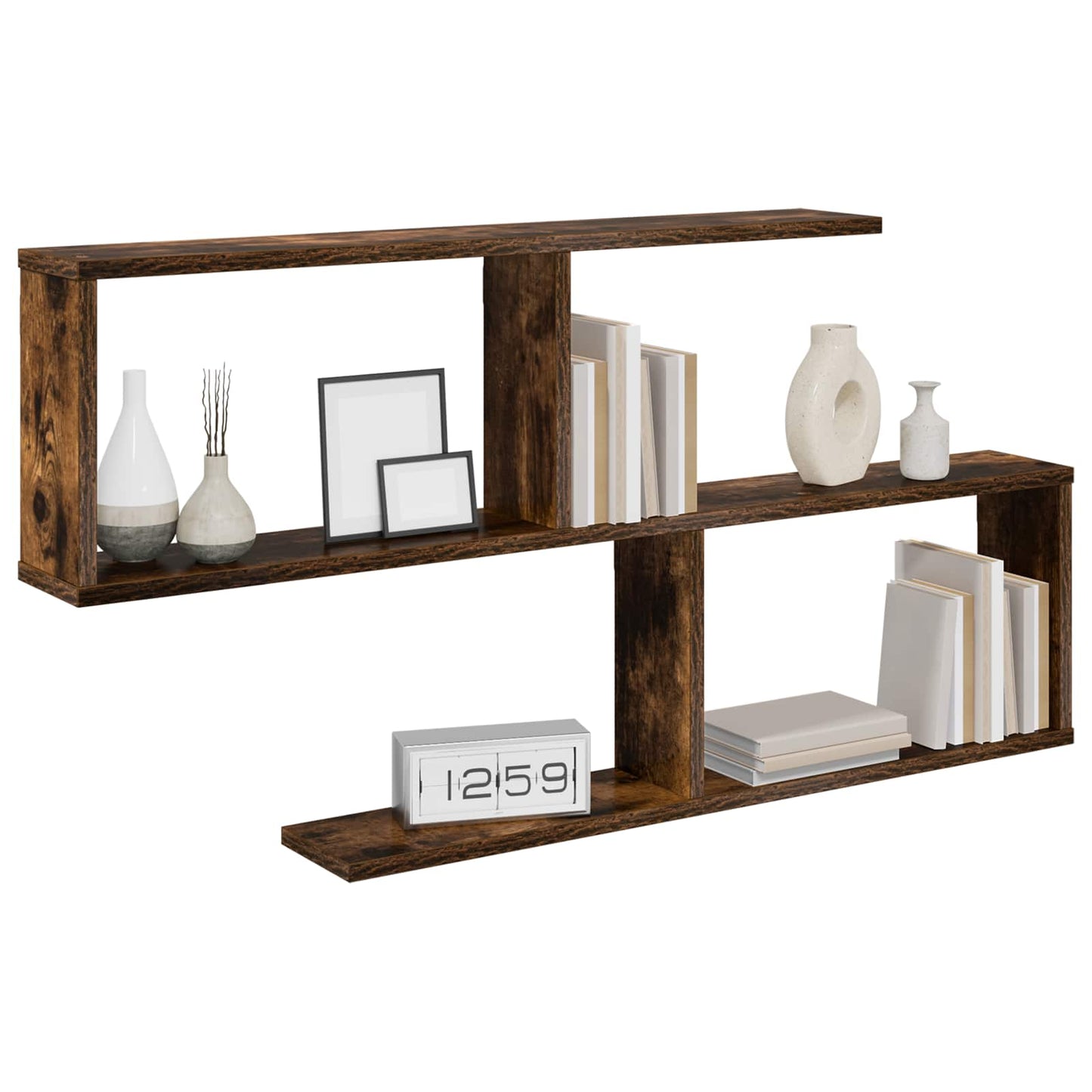 Wall Shelf Smoked Oak 100 x 12 x 50.5 cm Engineered Wood