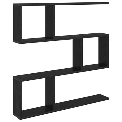 Wall Shelf Black Oak 80 x 12 x 79.5 cm Engineered Wood