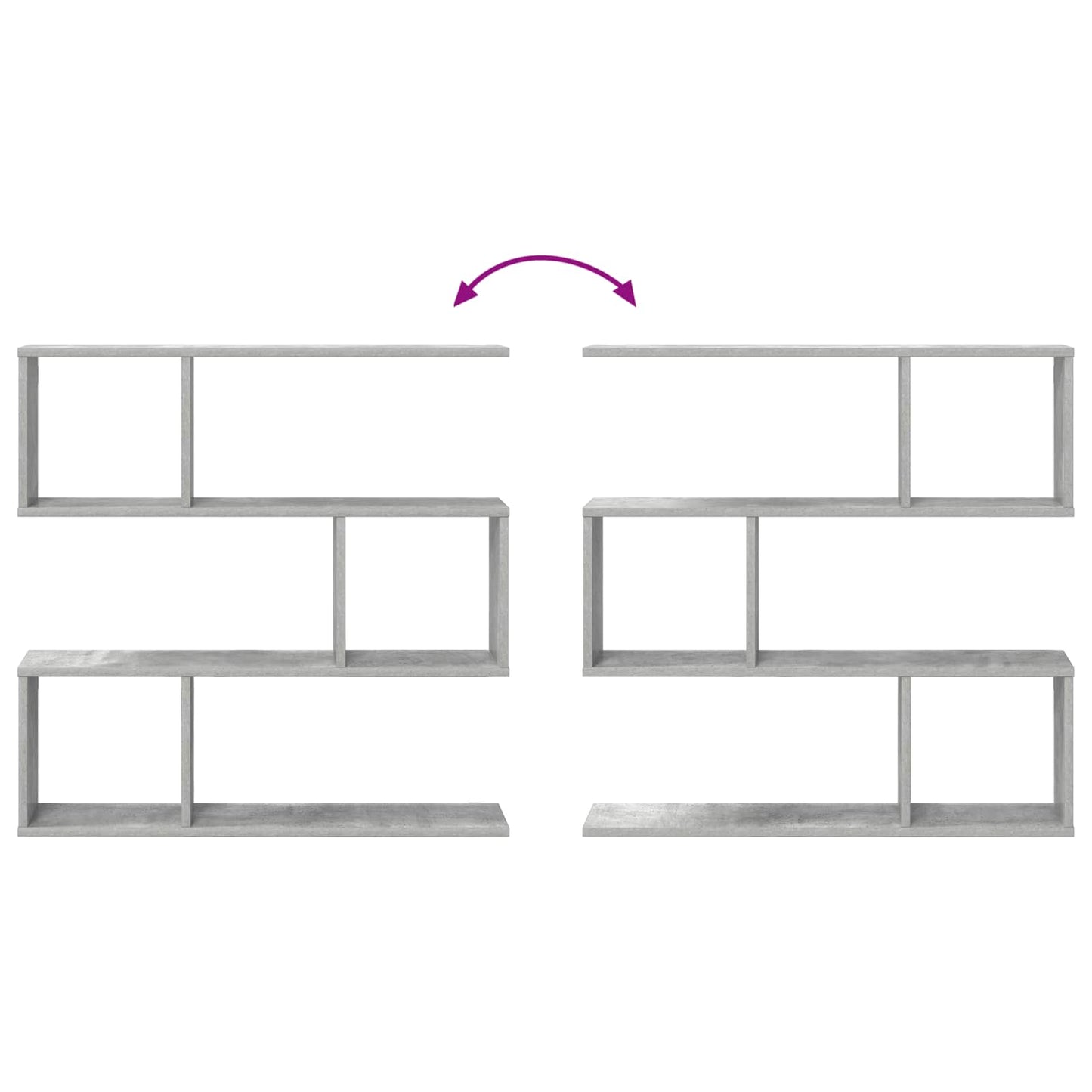 Wall Shelf Concrete Grey 80 x 12 x 79.5 cm Engineered Wood
