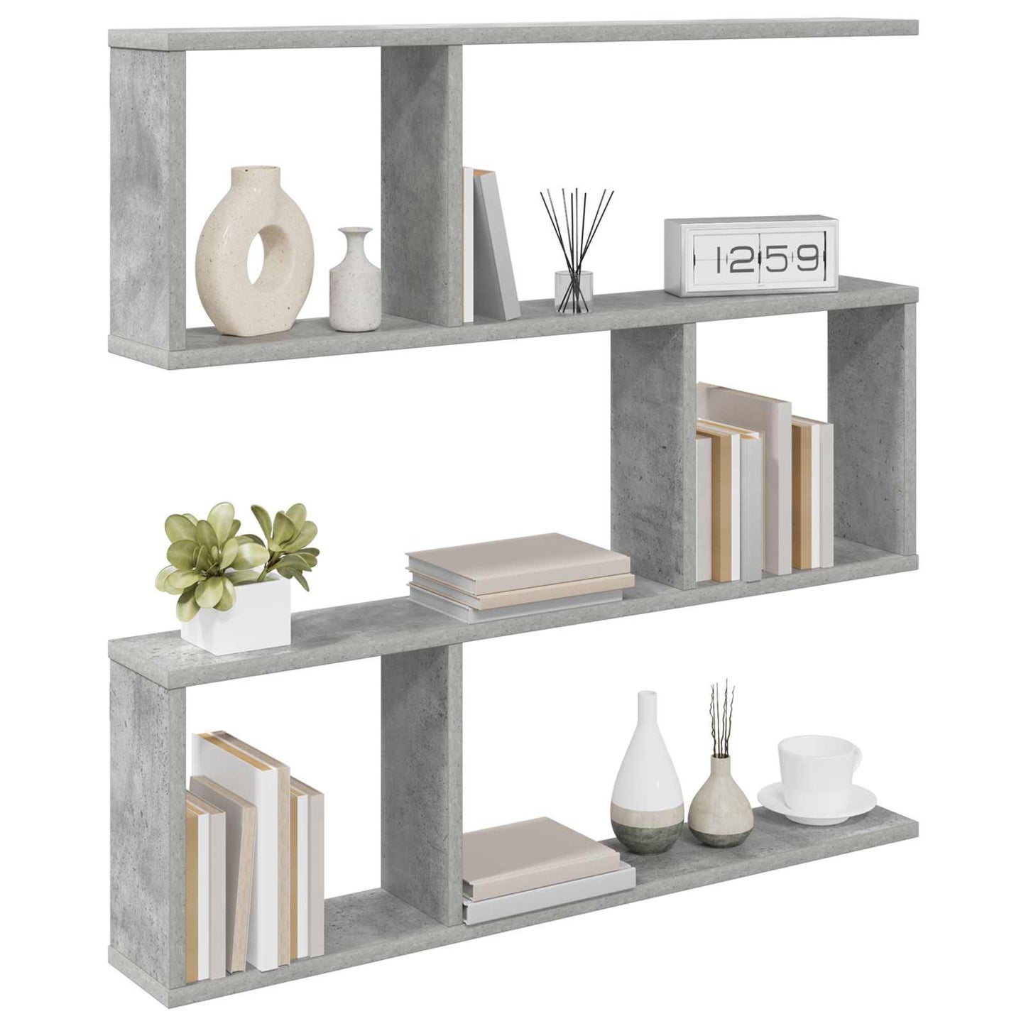 Wall Shelf Concrete Grey 80 x 12 x 79.5 cm Engineered Wood