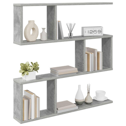 Wall Shelf Concrete Grey 80 x 12 x 79.5 cm Engineered Wood