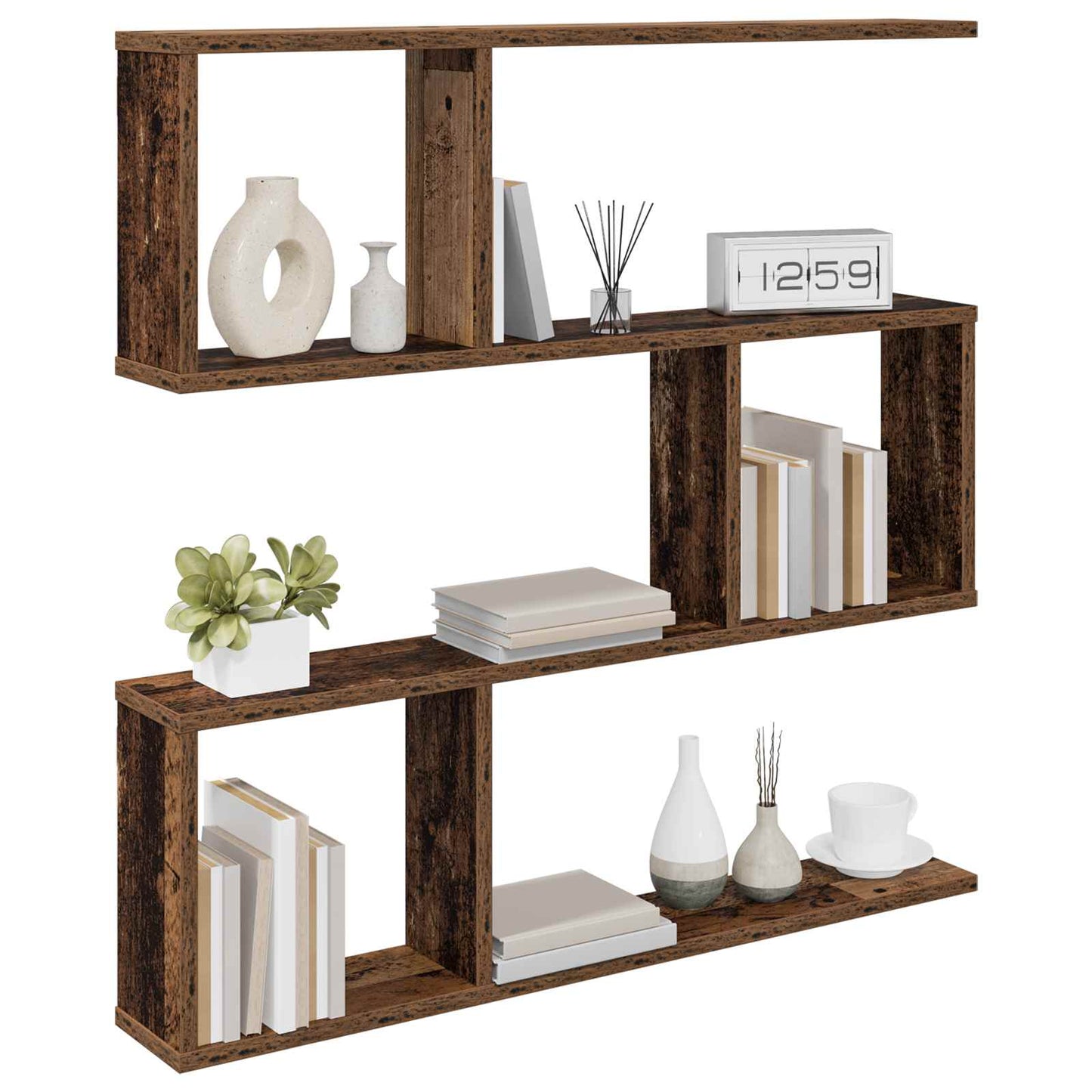Wall Shelf Old Wood 80 x 12 x 79.5 cm Engineered Wood
