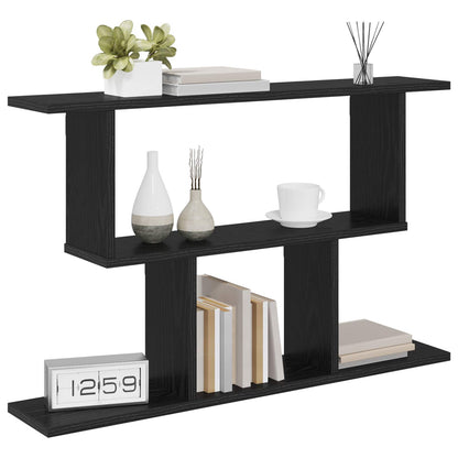 Wall Shelf Black Oak 80 x 15 x 50.5 cm Engineered Wood