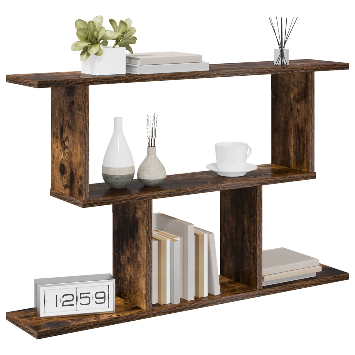 Wall Shelf Smoked Oak 80 x 15 x 50.5 cm Engineered Wood