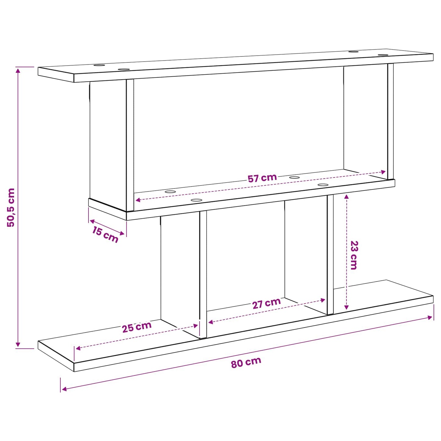 Wall Shelf Artisan Oak 80 x 15 x 50.5 cm Engineered Wood