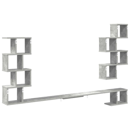 Wall-Mounted TV Shelf Concrete Grey 180 x 15 x 94 cm