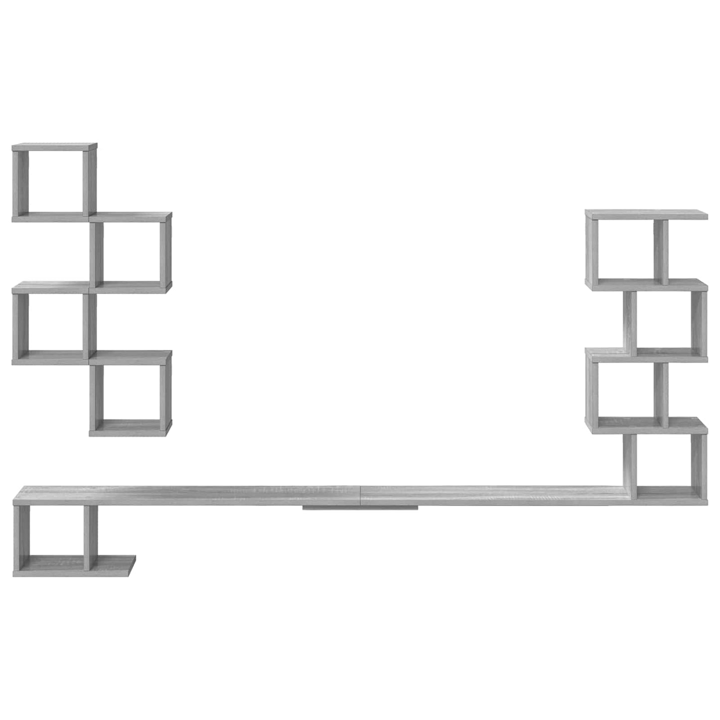 Wall-Mounted TV Shelf Grey Sonoma 180 x 15 x 94 cm