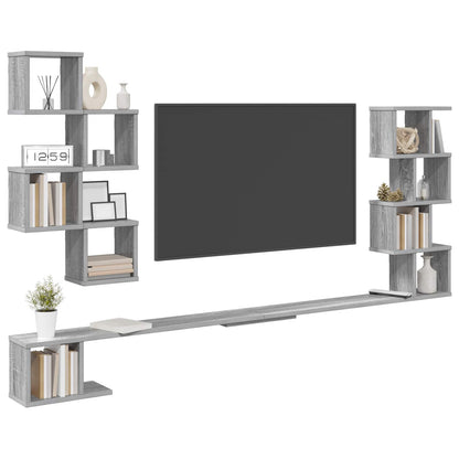Wall-Mounted TV Shelf Grey Sonoma 180 x 15 x 94 cm