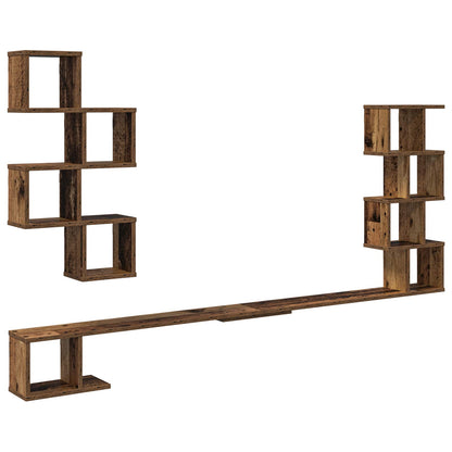 Wall-Mounted TV Shelf Old Wood 180 x 15 x 94 cm Engineered Wood