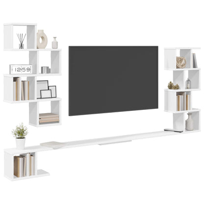 Wall-Mounted TV Shelf White 160 x 15 x 94 cm Engineered Wood