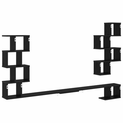 Wall-Mounted TV Shelf Black Oak 160 x 15 x 94 cm