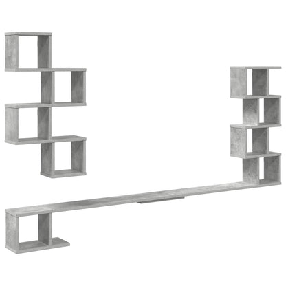 Wall-Mounted TV Shelf Concrete Grey 160 x 15 x 94 cm