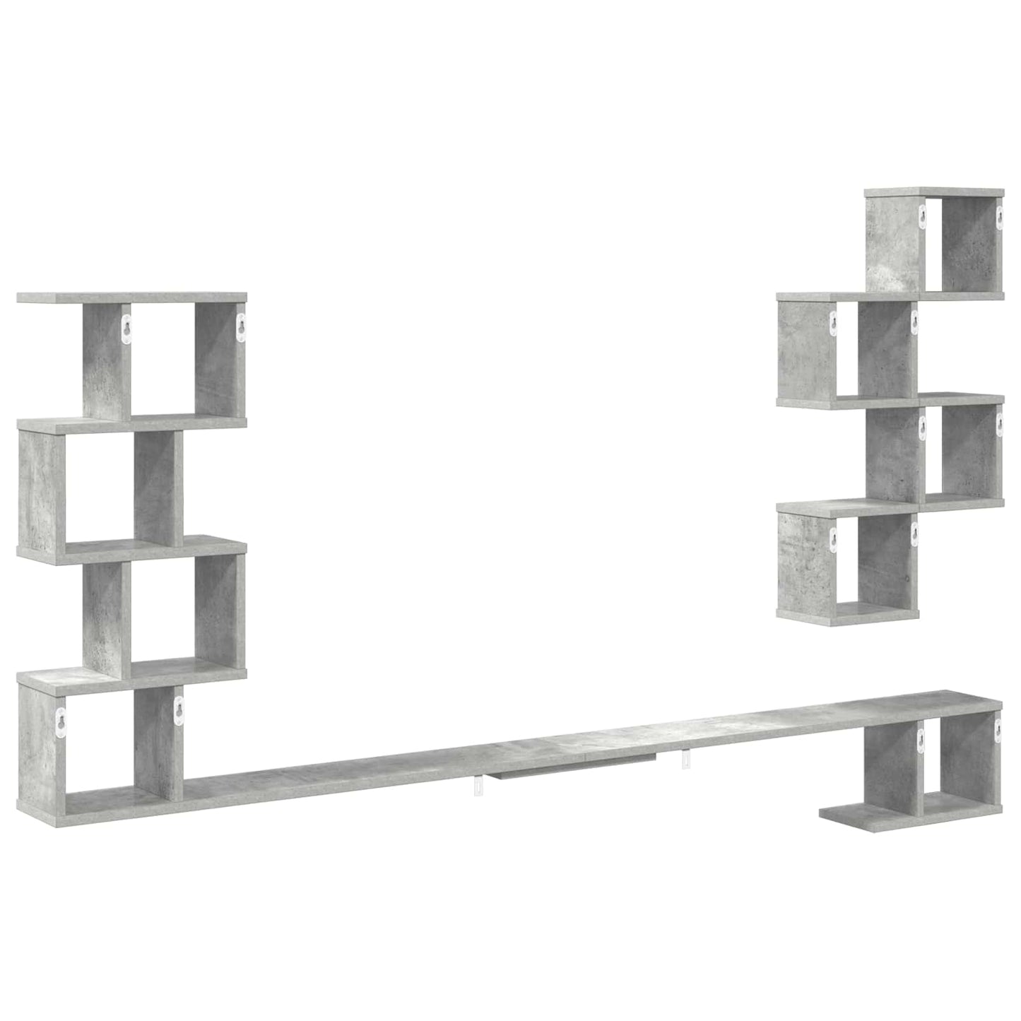 Wall-Mounted TV Shelf Concrete Grey 160 x 15 x 94 cm