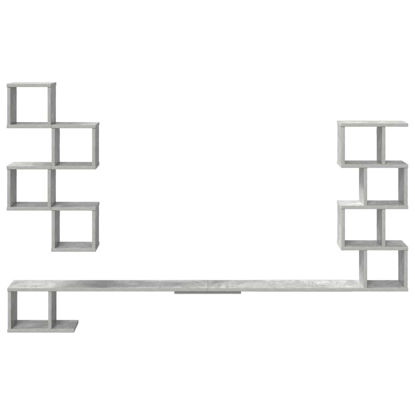 Wall-Mounted TV Shelf Concrete Grey 160 x 15 x 94 cm