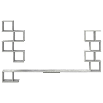 Wall-Mounted TV Shelf Concrete Grey 160 x 15 x 94 cm