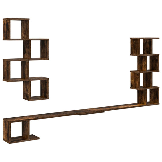 Wall-Mounted TV Shelf Smoked Oak 160 x 15 x 94 cm