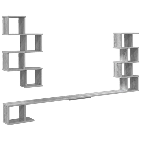 Wall-Mounted TV Shelf Grey Sonoma 160 x 15 x 94 cm