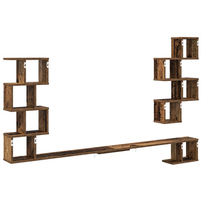 Wall-Mounted TV Shelf Old Wood 160 x 15 x 94 cm Engineered Wood