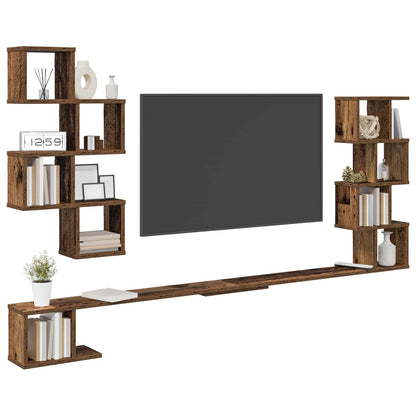 Wall-Mounted TV Shelf Old Wood 160 x 15 x 94 cm Engineered Wood