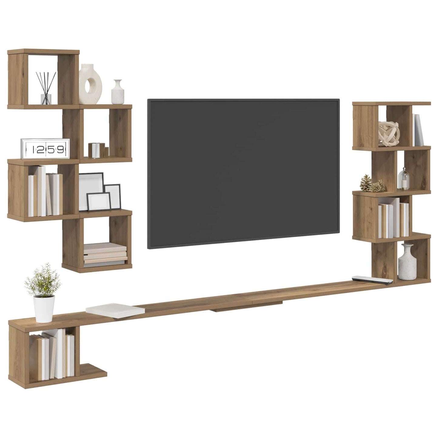 Wall-Mounted TV Shelf Artisan Oak 160 x 15 x 94 cm
