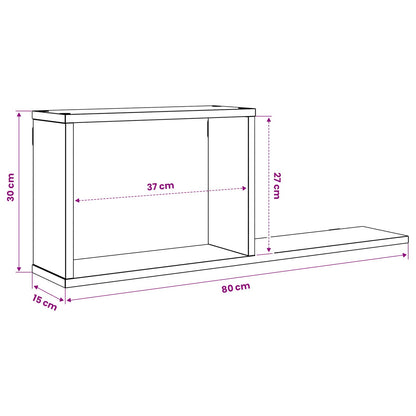 Floating Shelves 2 pcs White 80 x 15 x 30 cm Engineered Wood