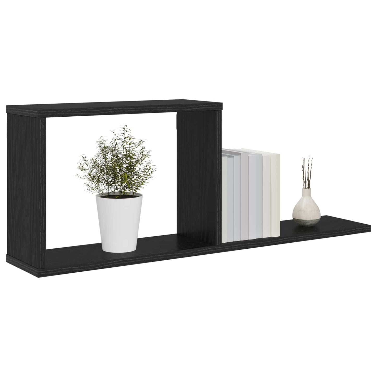 Floating Shelves Black Oak 80 x 15 x 30 cm Engineered Wood