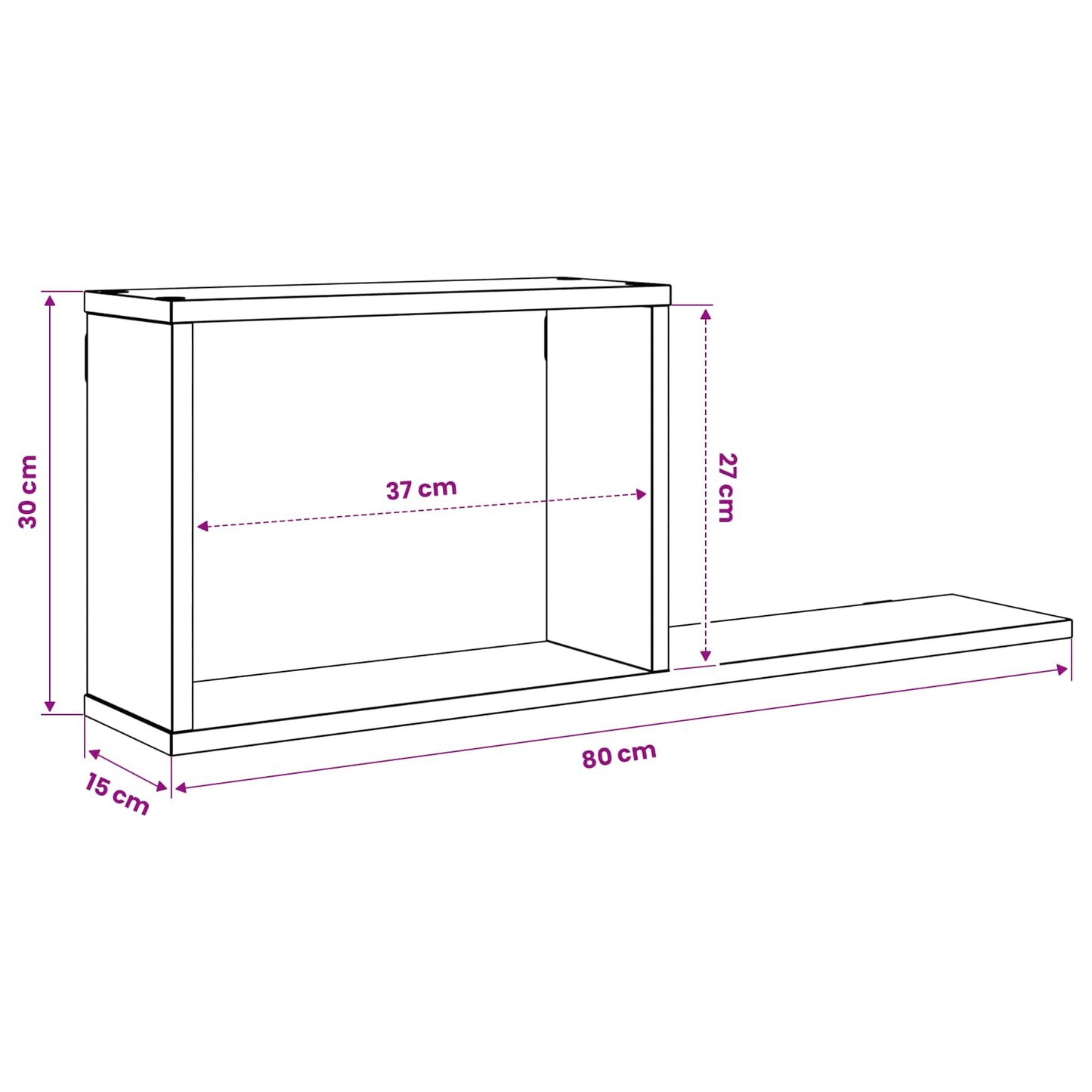 Floating Shelves Sonoma Oak 80 x 15 x 30 cm Engineered Wood